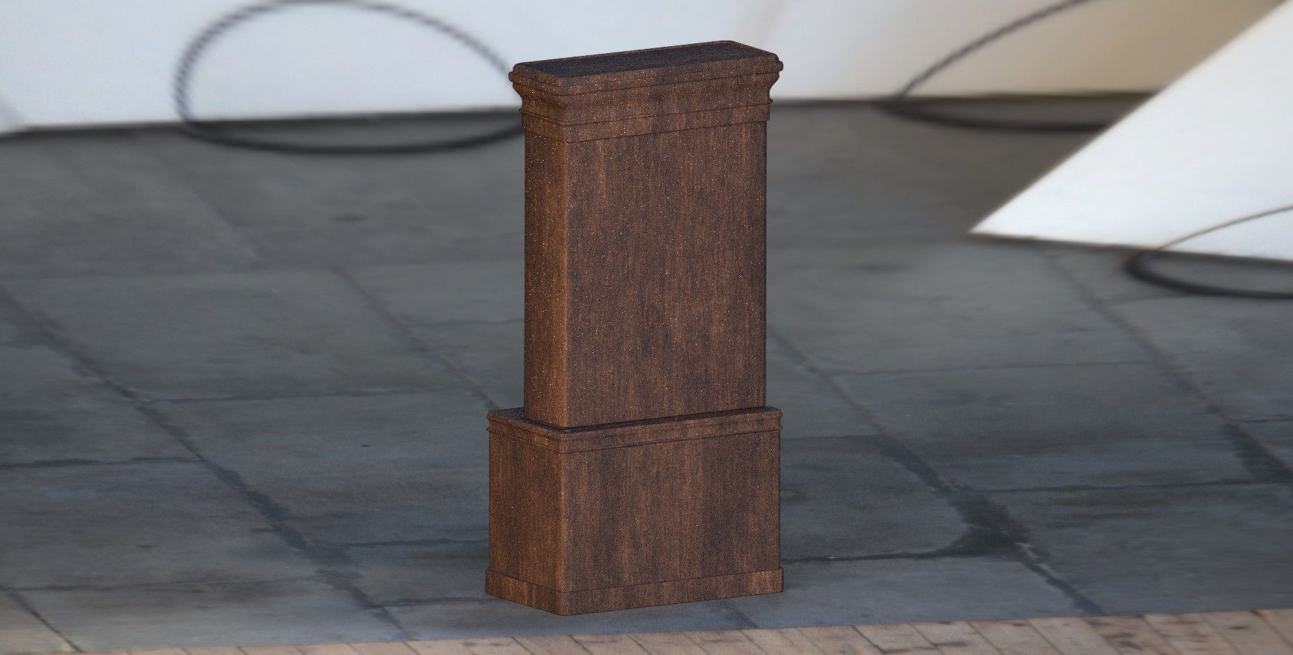 Antique Bookcase 3D model_4