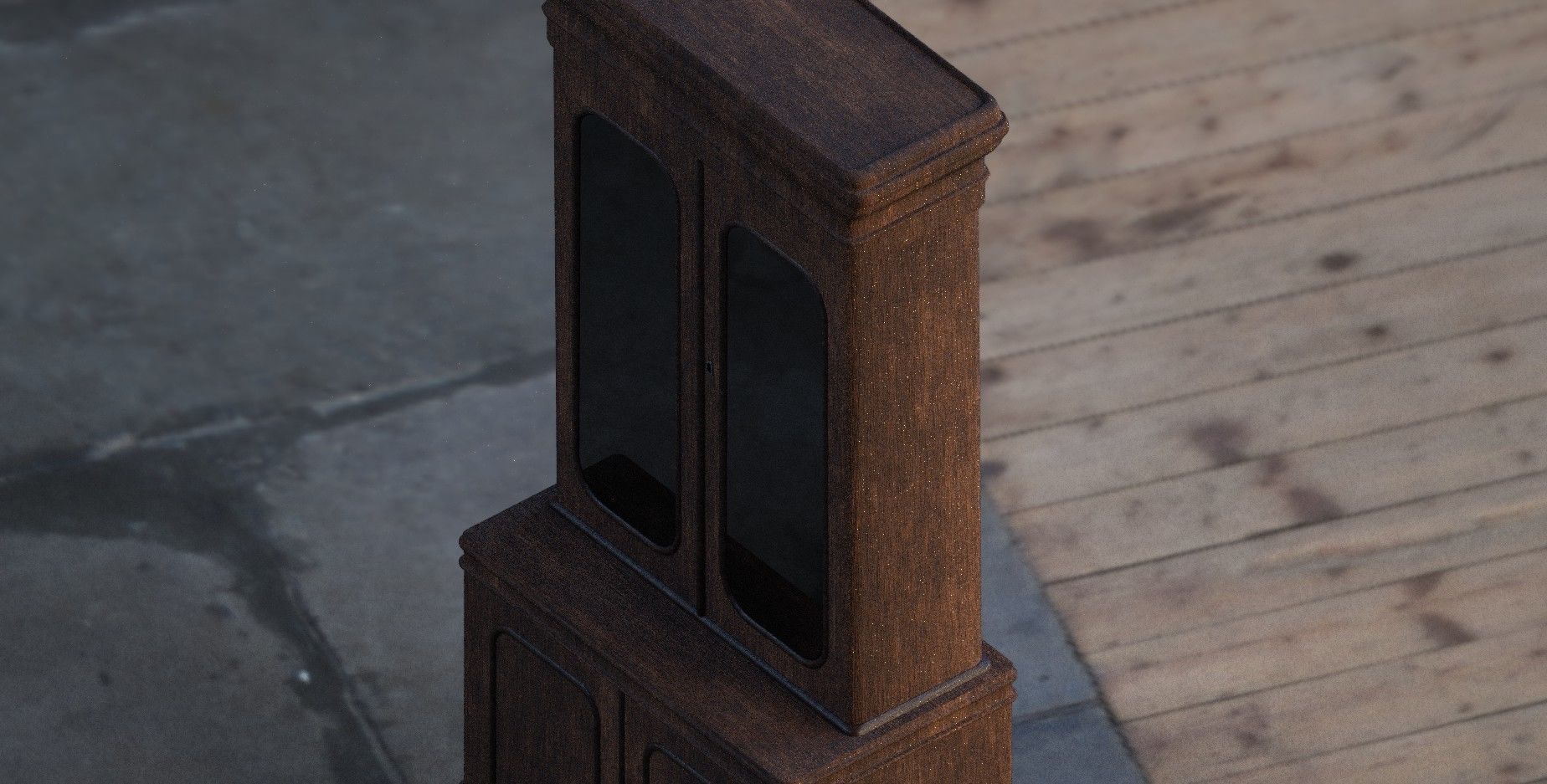 Antique Bookcase 3D model_6