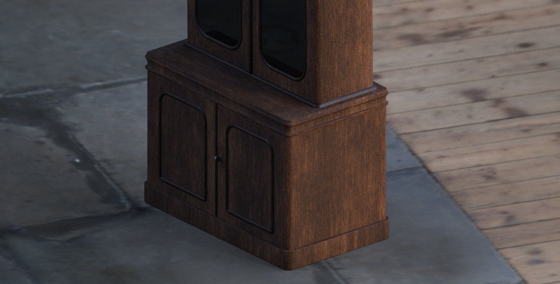 Antique Bookcase 3D model_5