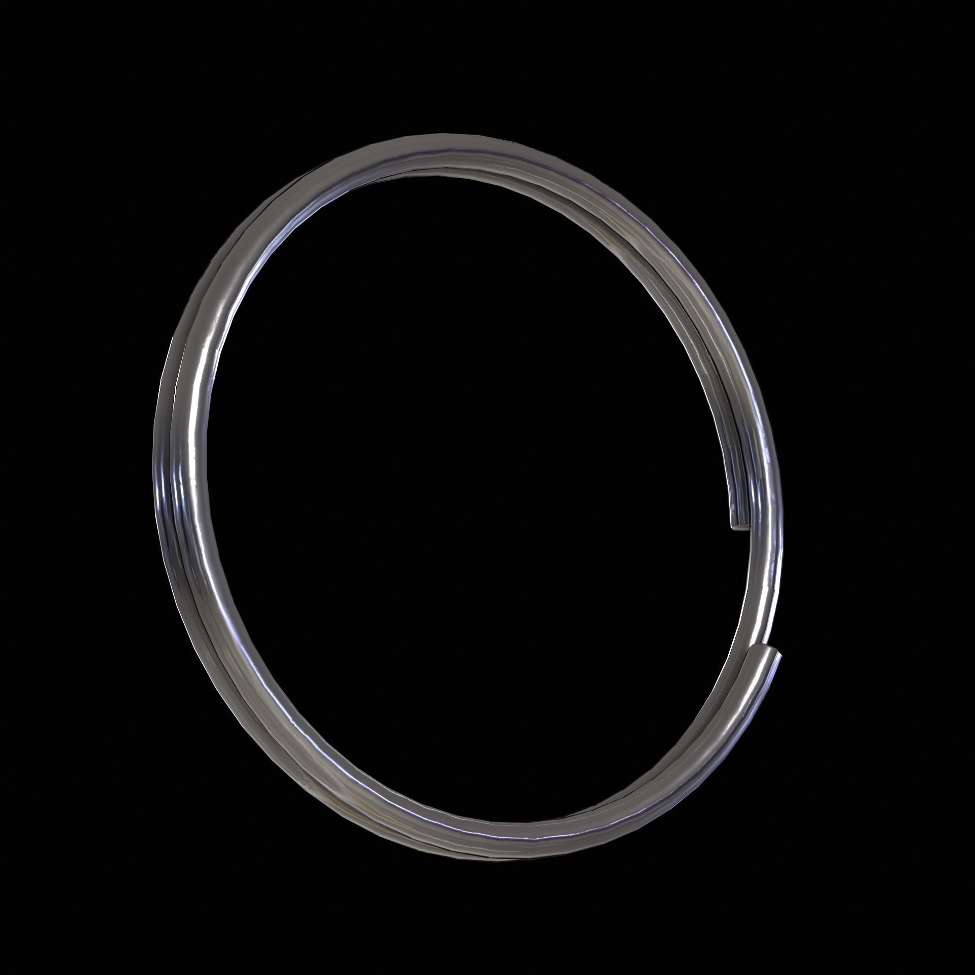 Keyring Loop Low-poly 3D model_2