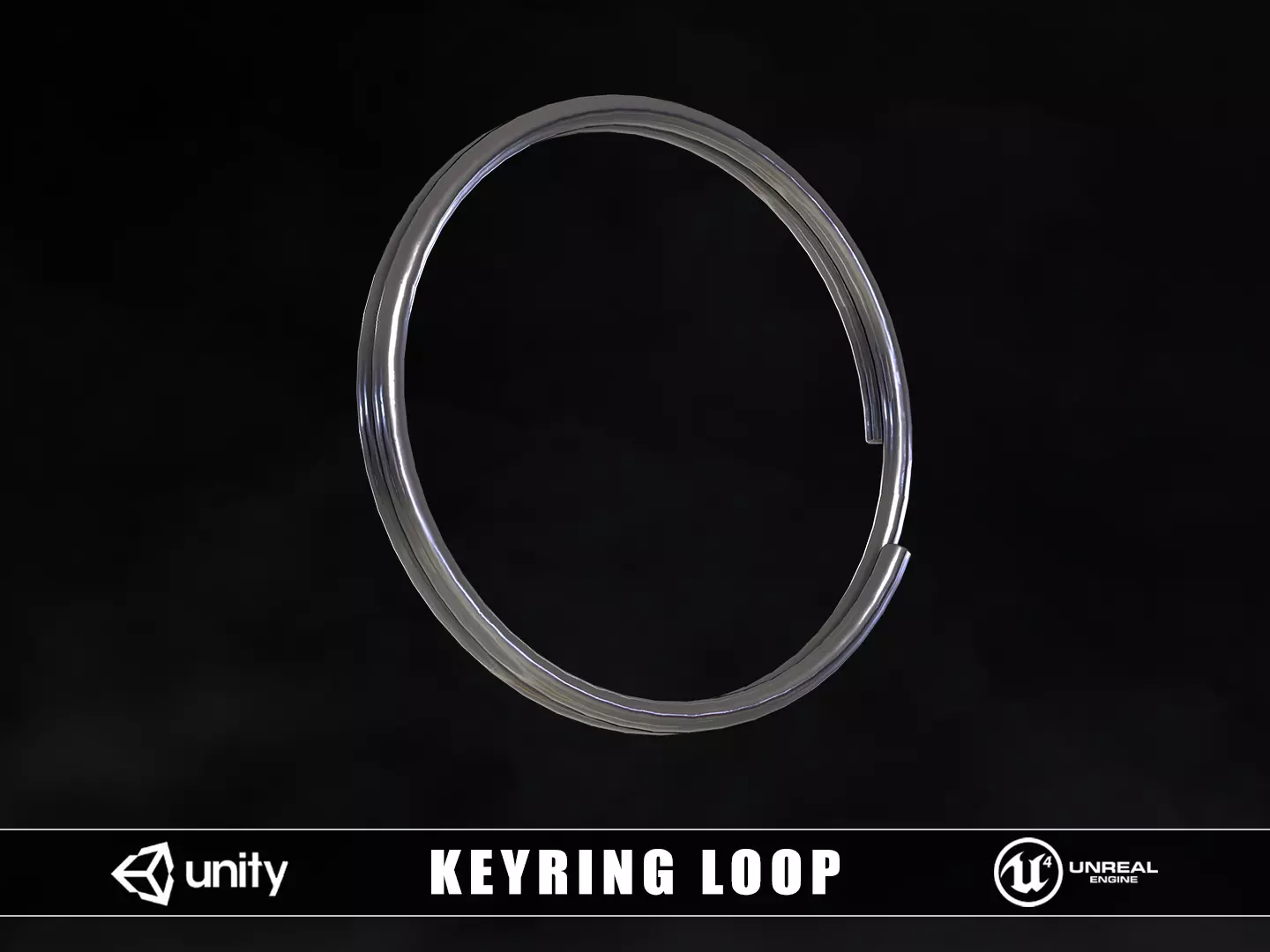 Keyring Loop Low-poly 3D model_0