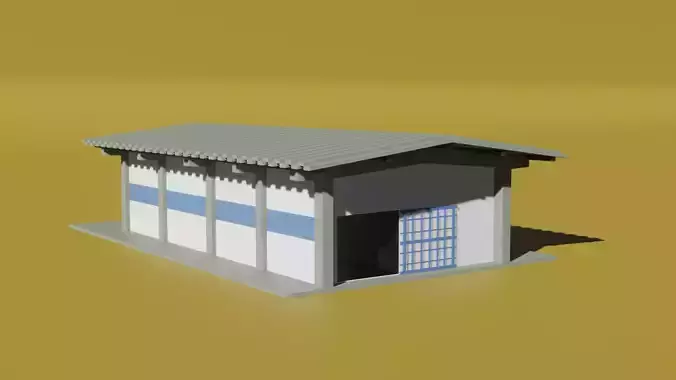 Low Poly Shed building