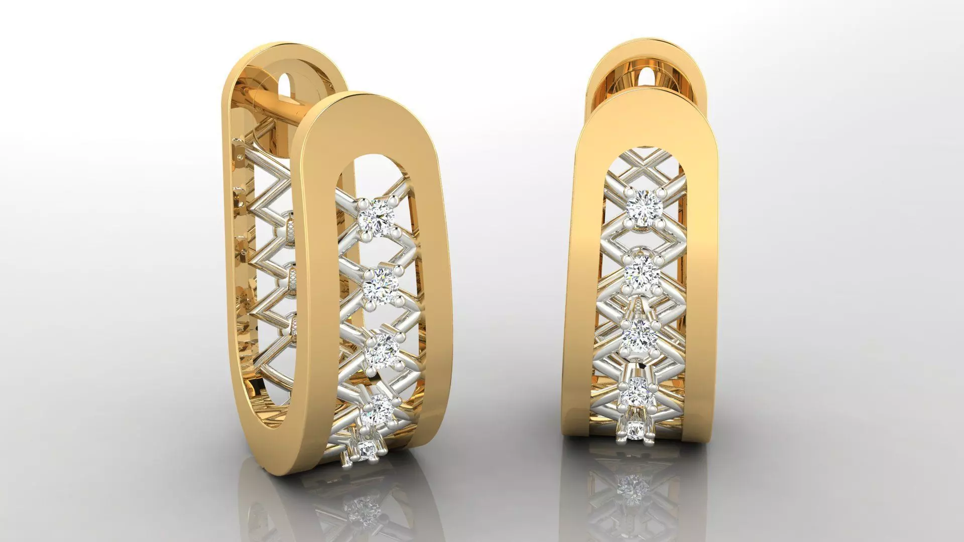 Earring E17 The luxury female earring with gems 3D print model