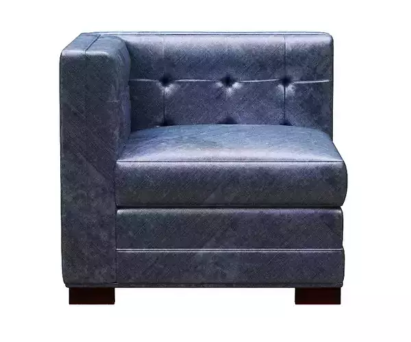 Armchair leather corner chair Low-poly 3D model
