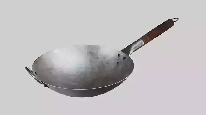 Iron Wok Pan Low-poly 3D model