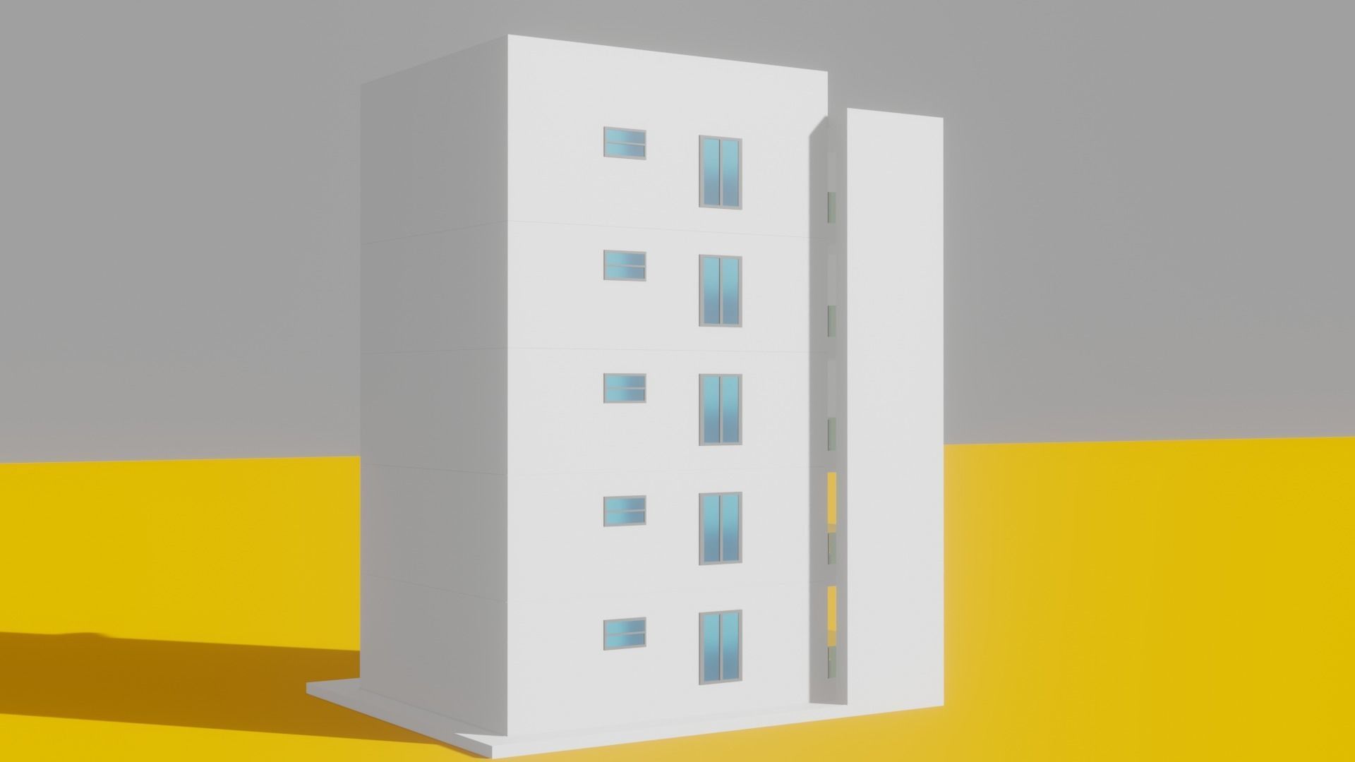 Small building Low-poly 3D model_1