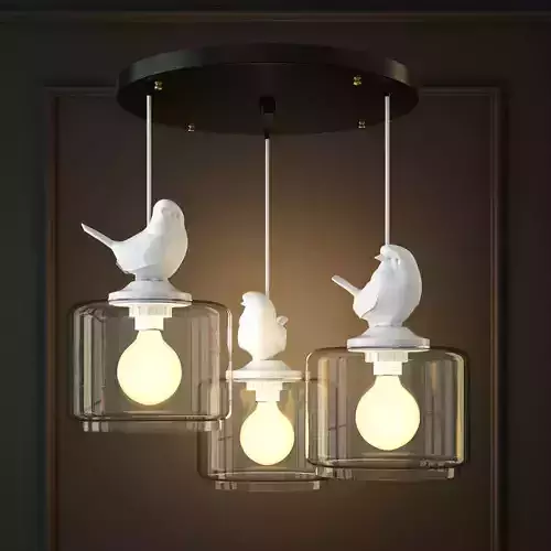 Hanging lamp provence bird pendant circle 3