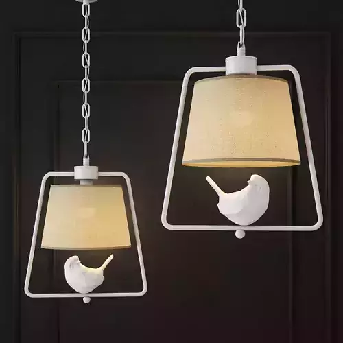Suspended lamp provence bird pendant geometri