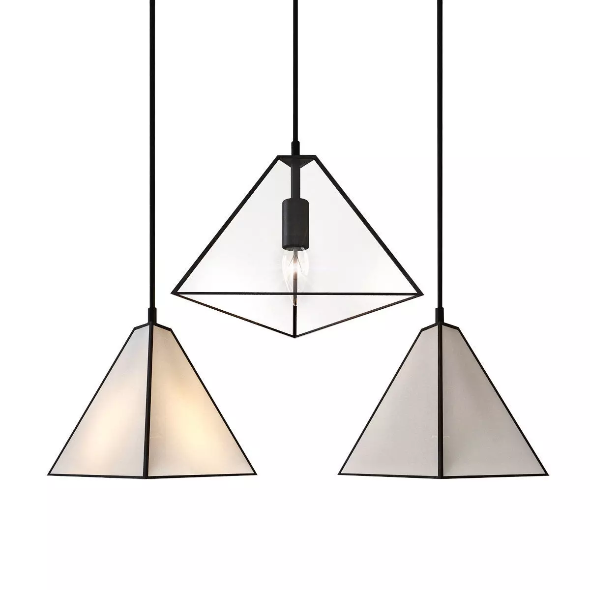 Pyramid glass pendant 3D model_0