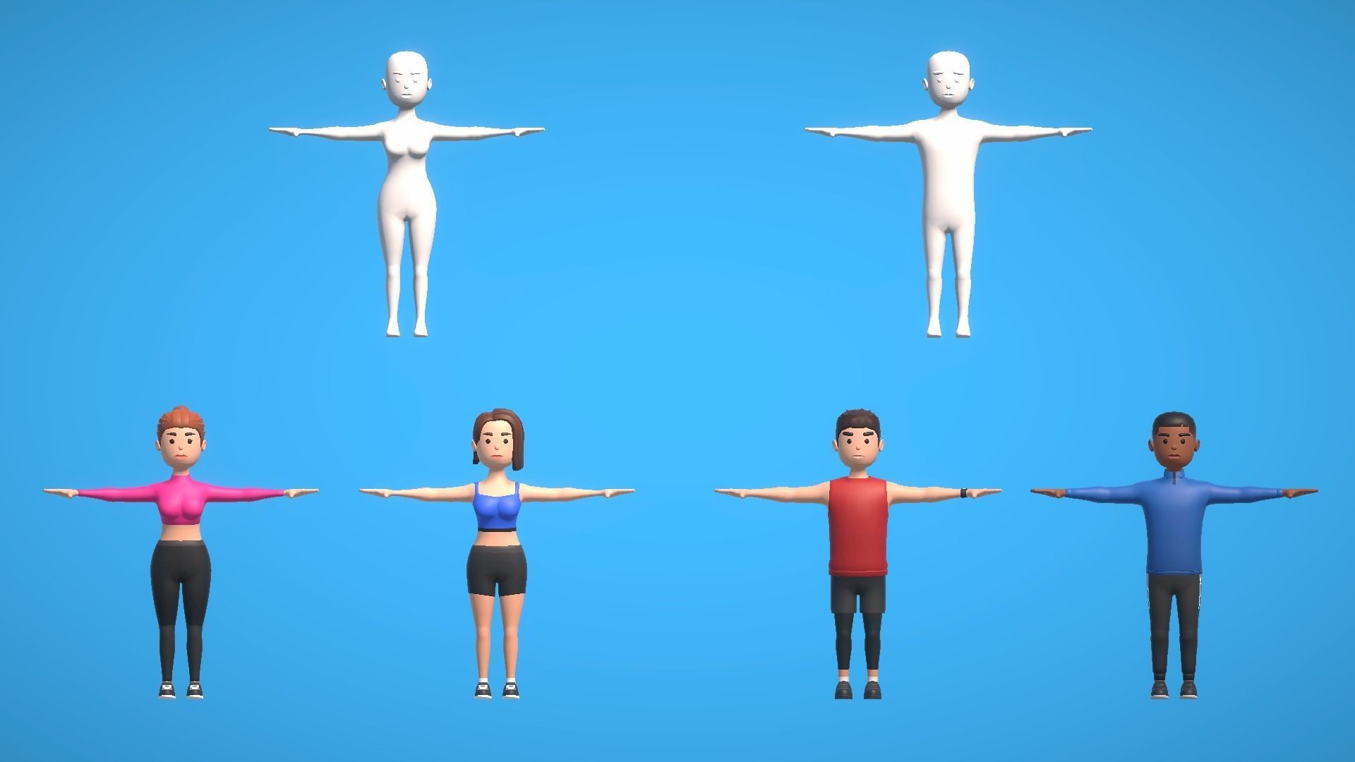 HYPER CASUAL CHARACTERS VOLUME 2 - GYM Low-poly 3D model_7