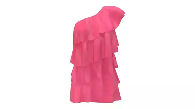Ruffle One Shoulder Mini Dress