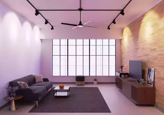 Living Room 01 Low-poly 3D model