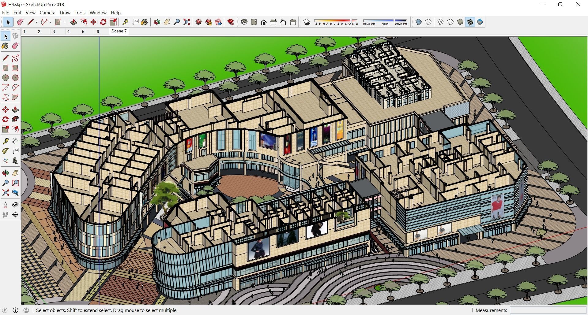 Sketchup Shopping Center H4 3D model_6