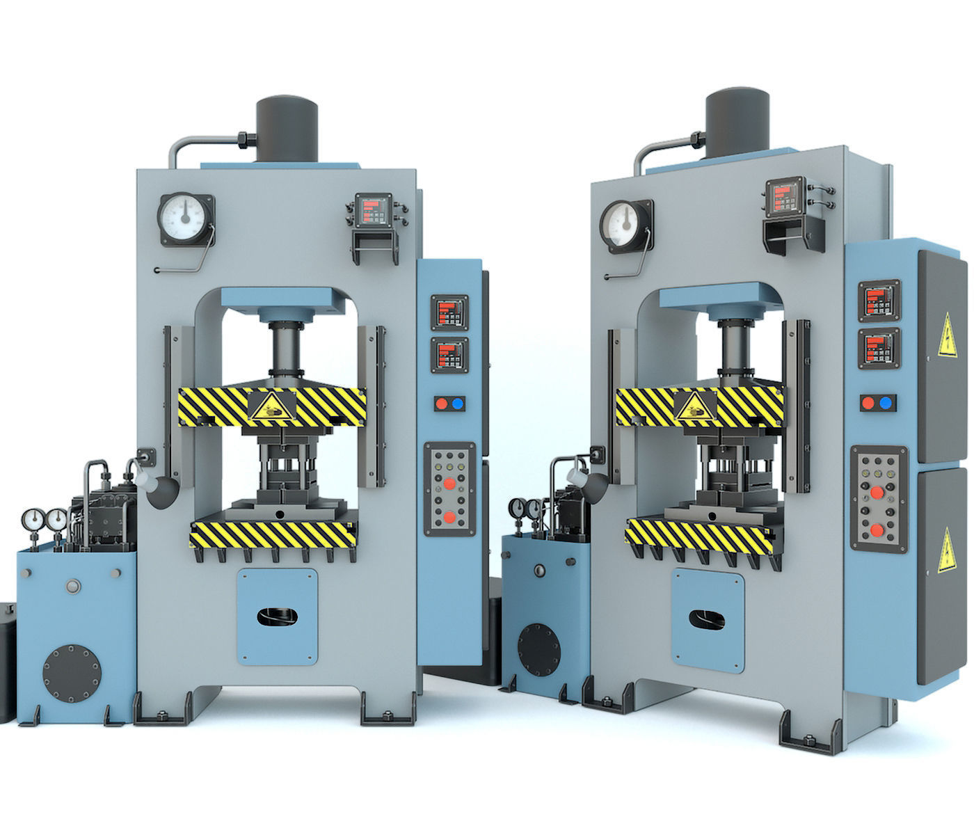 Industrial milling machine tool hydraulic press - Collection two 3D model_20
