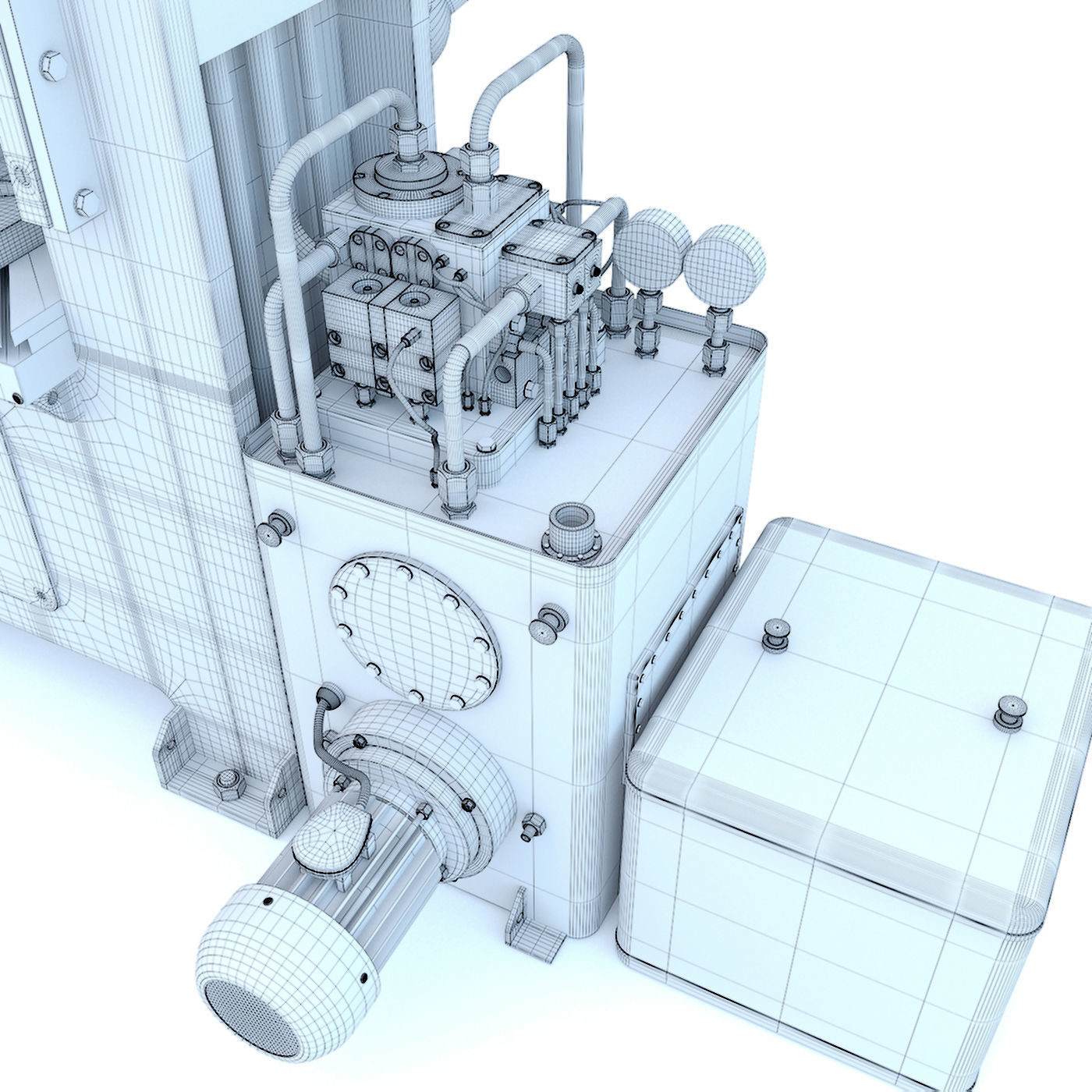 Industrial milling machine tool hydraulic press - Collection two 3D model_38