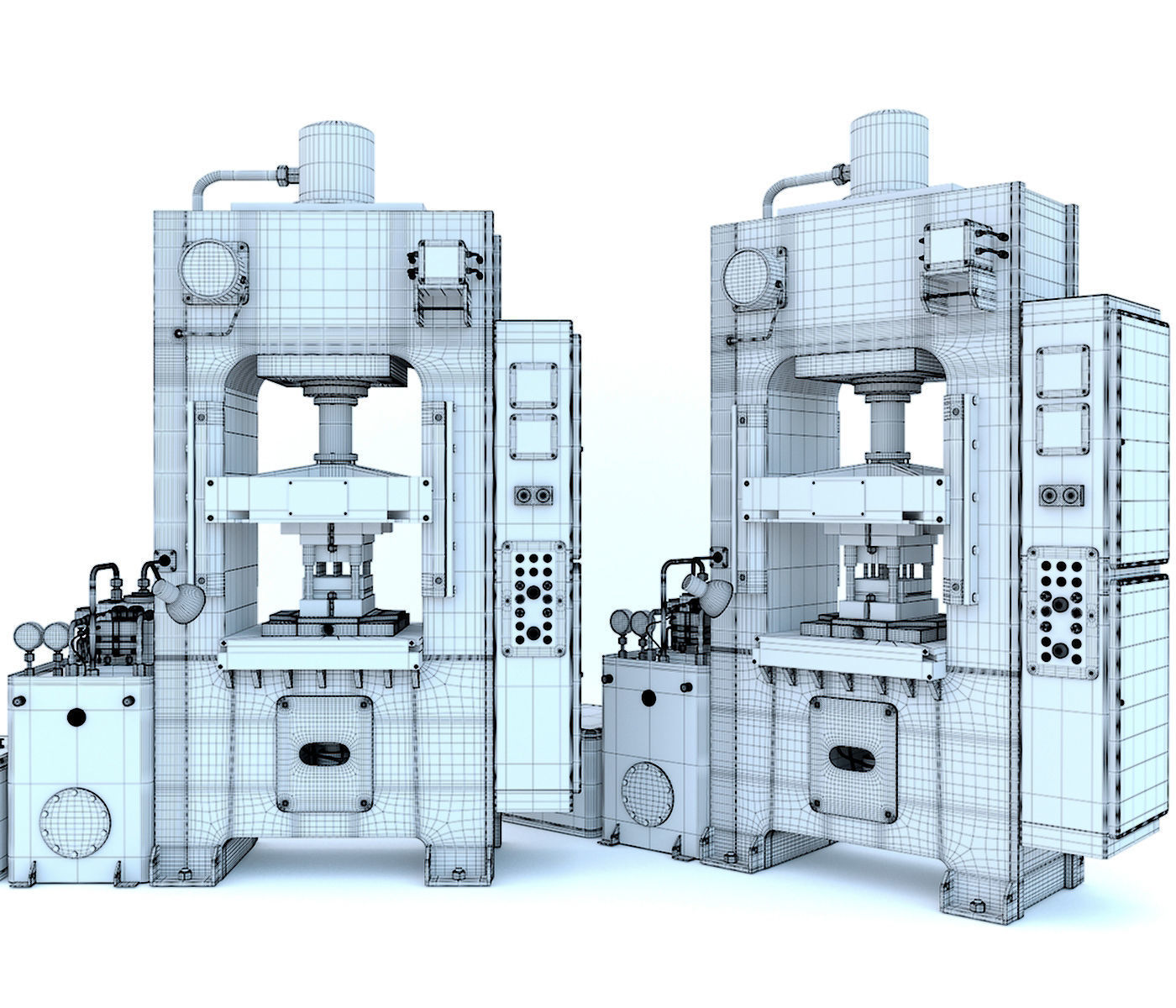 Industrial milling machine tool hydraulic press - Collection two 3D model_39