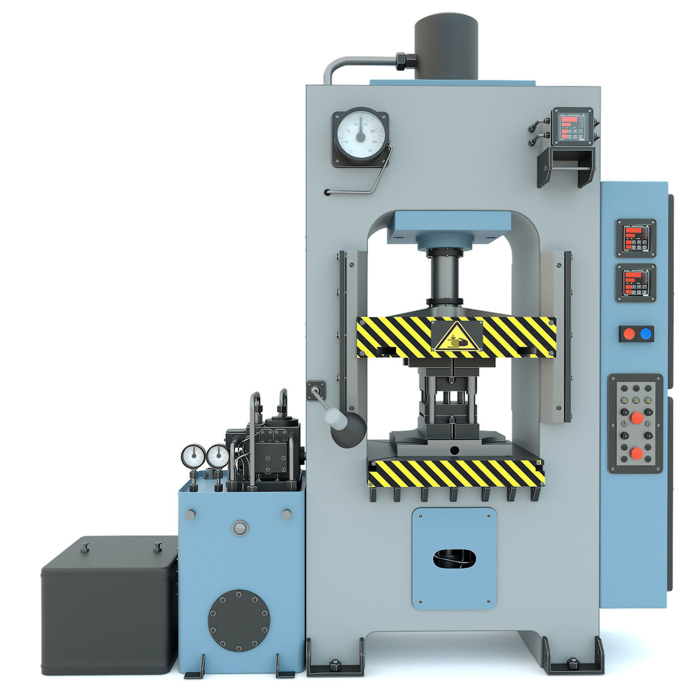 Industrial milling machine tool hydraulic press - Collection two 3D model_14