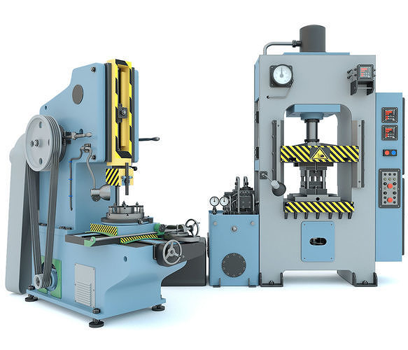 Industrial milling machine tool hydraulic press - Collection two 3D model