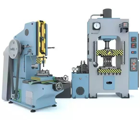 Industrial milling machine tool hydraulic press - Collection two 3D model