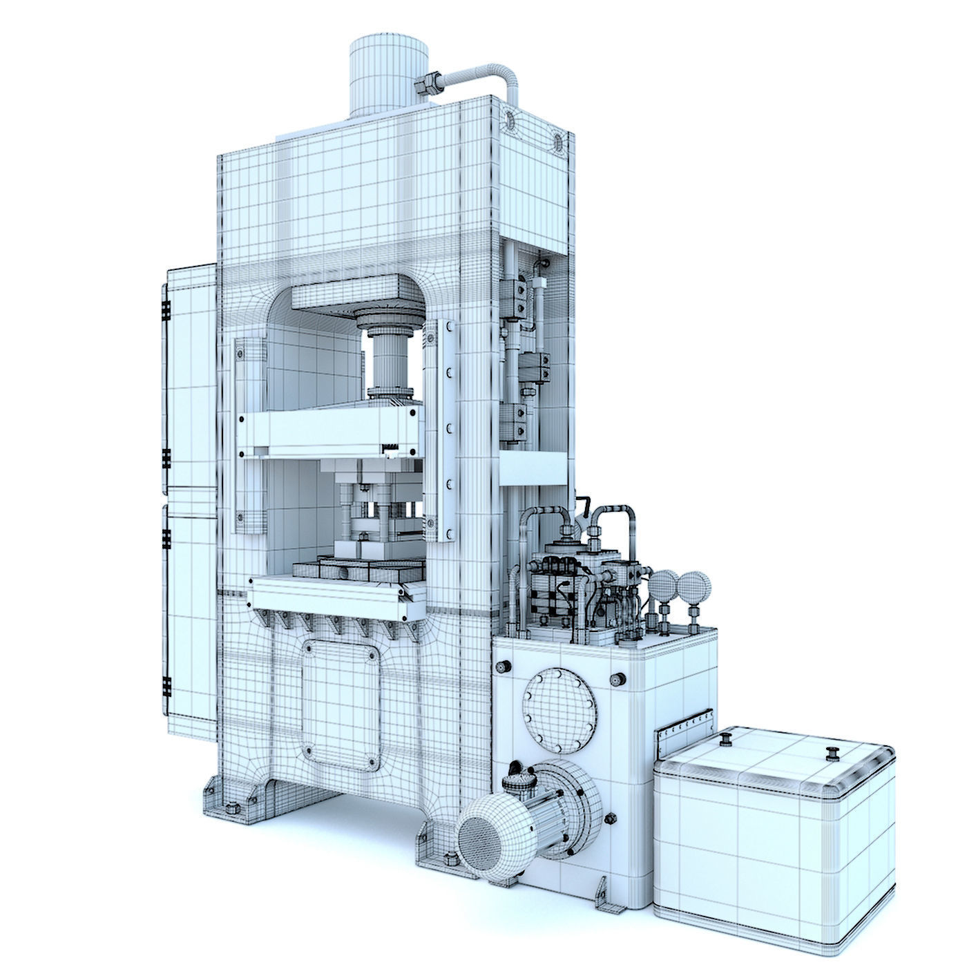 Industrial milling machine tool hydraulic press - Collection two 3D model_37