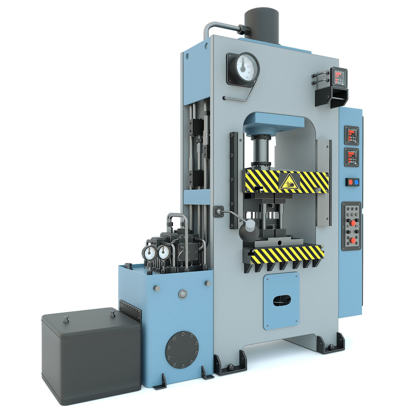 Industrial milling machine tool hydraulic press - Collection two 3D model_15