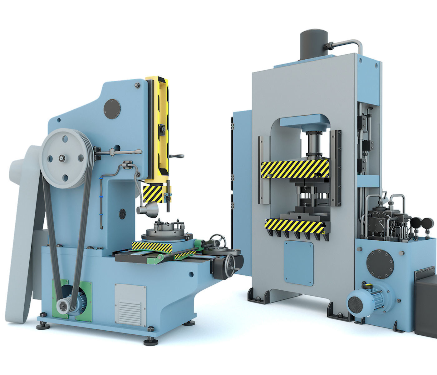 Industrial milling machine tool hydraulic press - Collection two 3D model_2