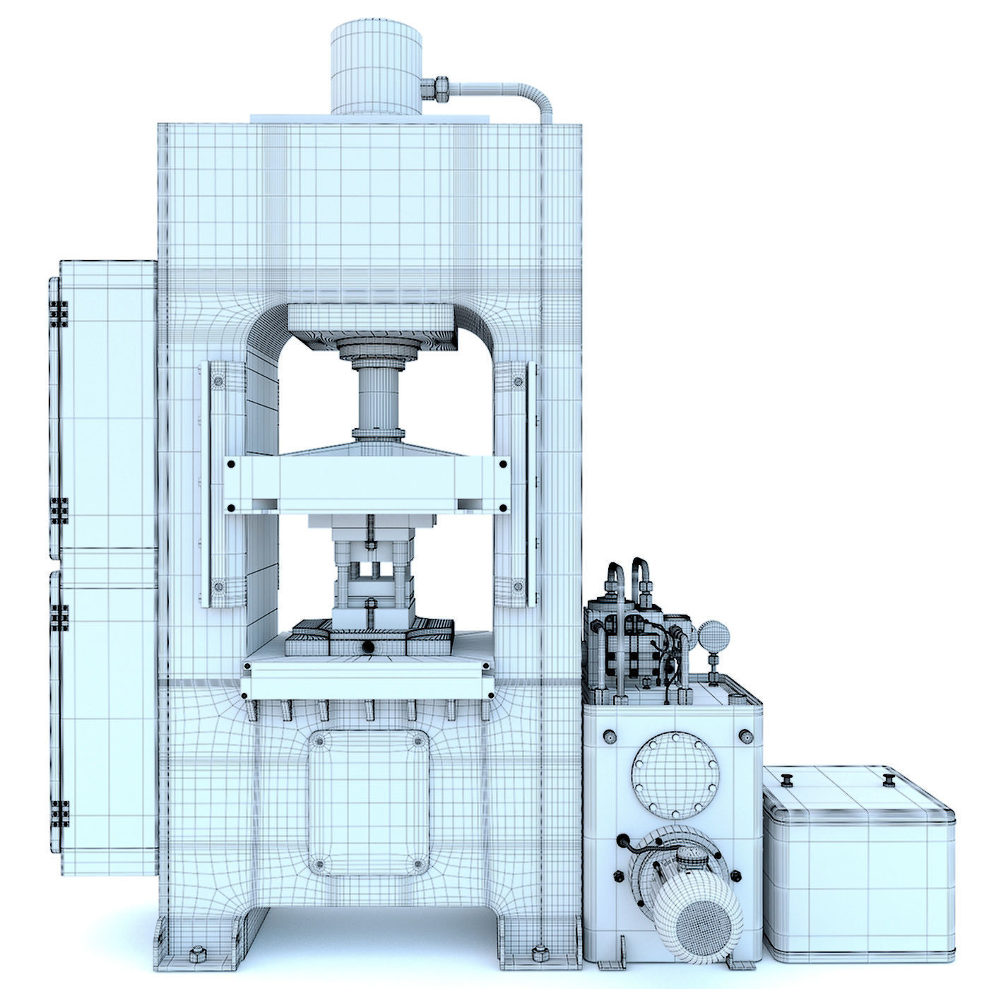 Industrial milling machine tool hydraulic press - Collection two 3D model_36