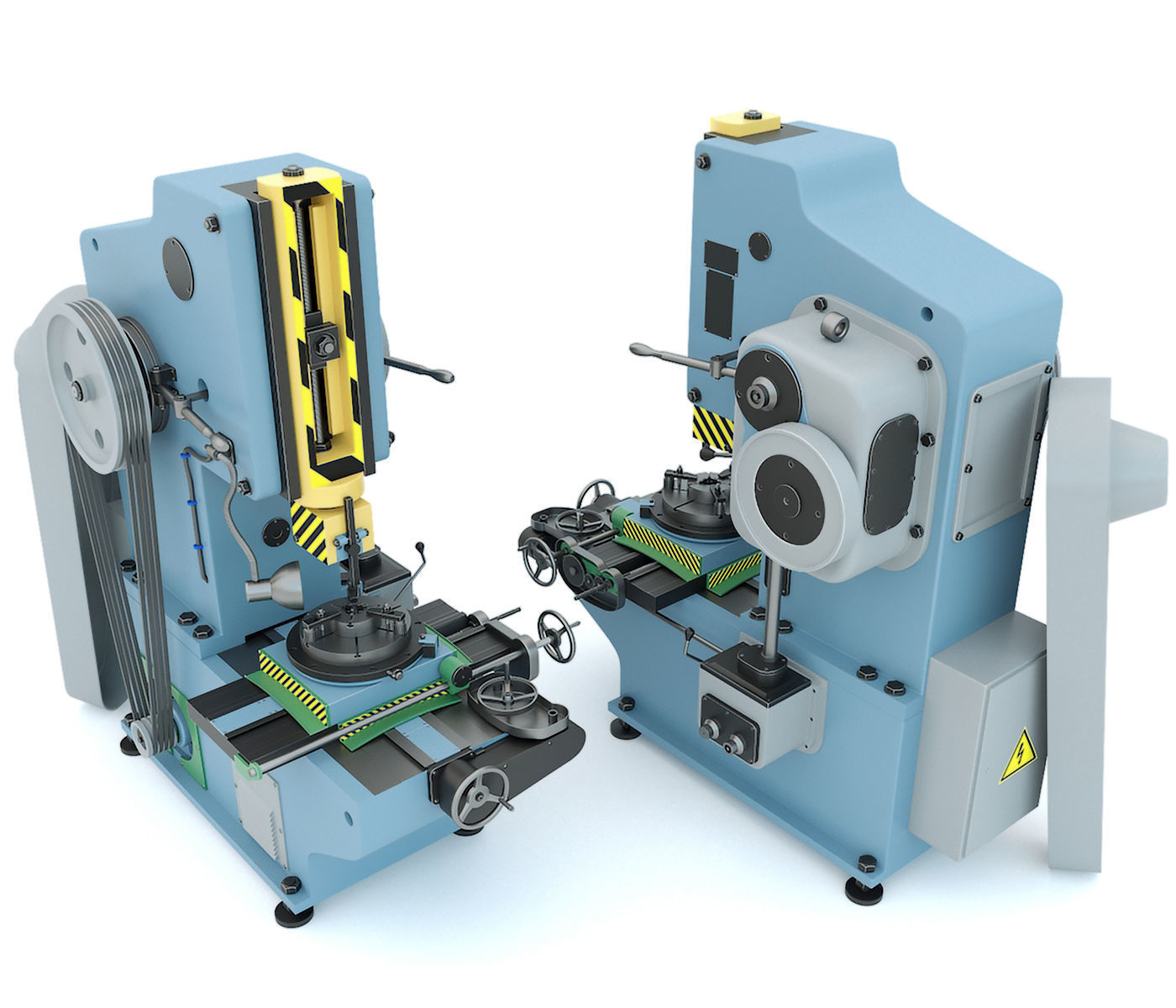 Industrial milling machine tool hydraulic press - Collection two 3D model_12