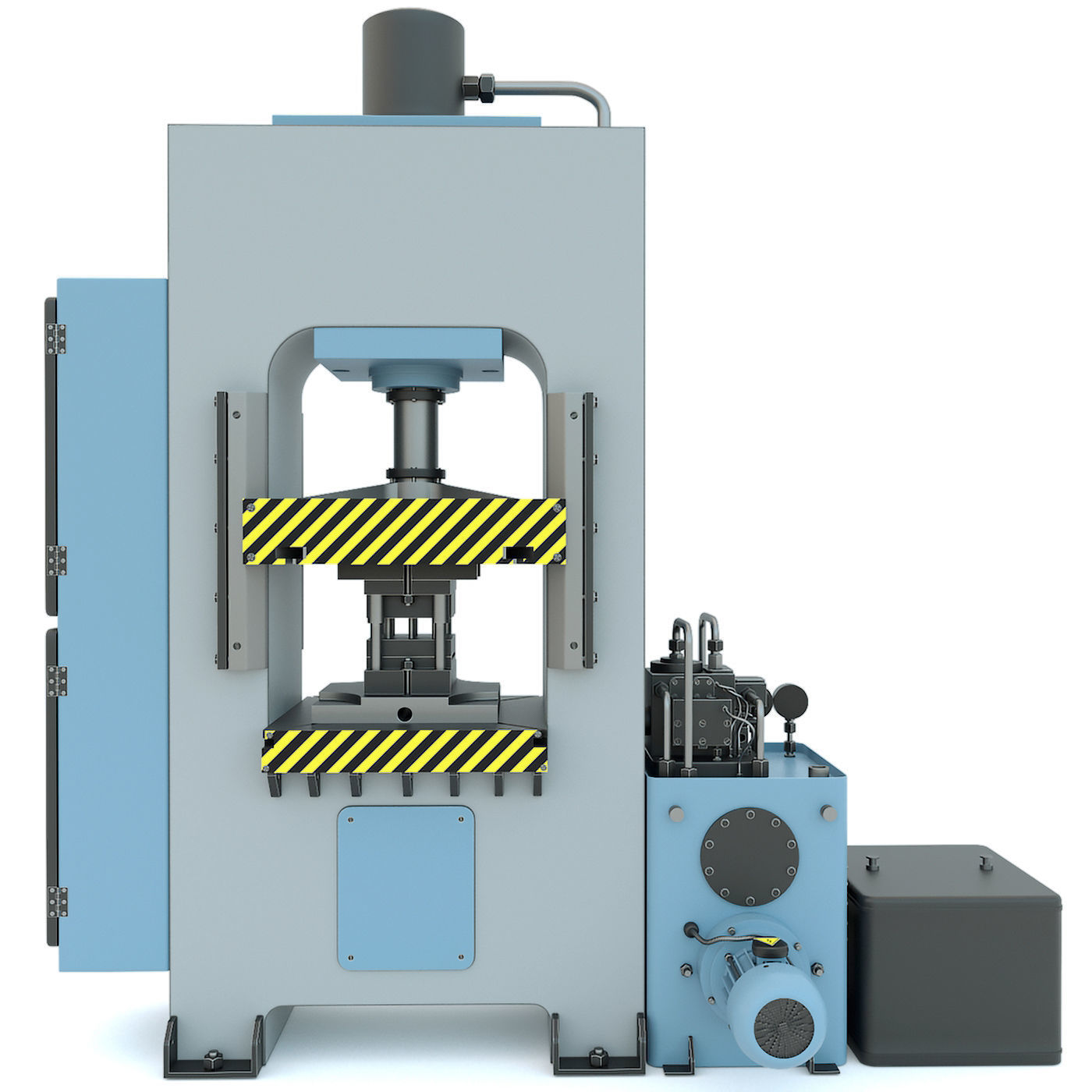 Industrial milling machine tool hydraulic press - Collection two 3D model_17