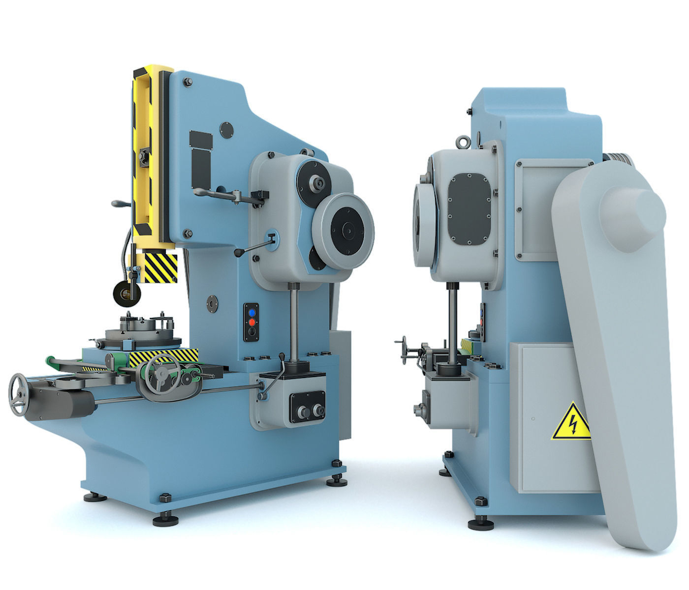 Industrial milling machine tool hydraulic press - Collection two 3D model_11