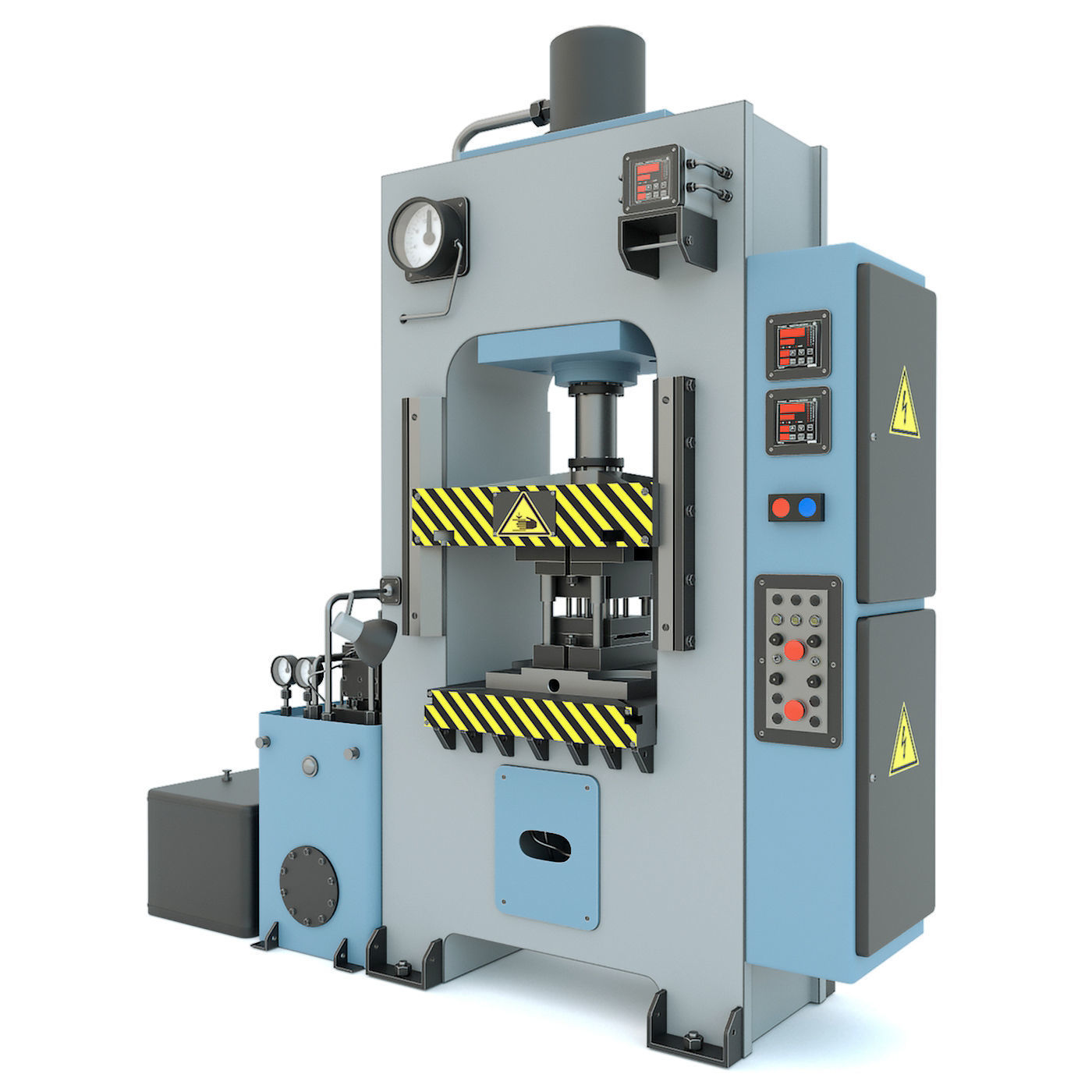 Industrial milling machine tool hydraulic press - Collection two 3D model_16