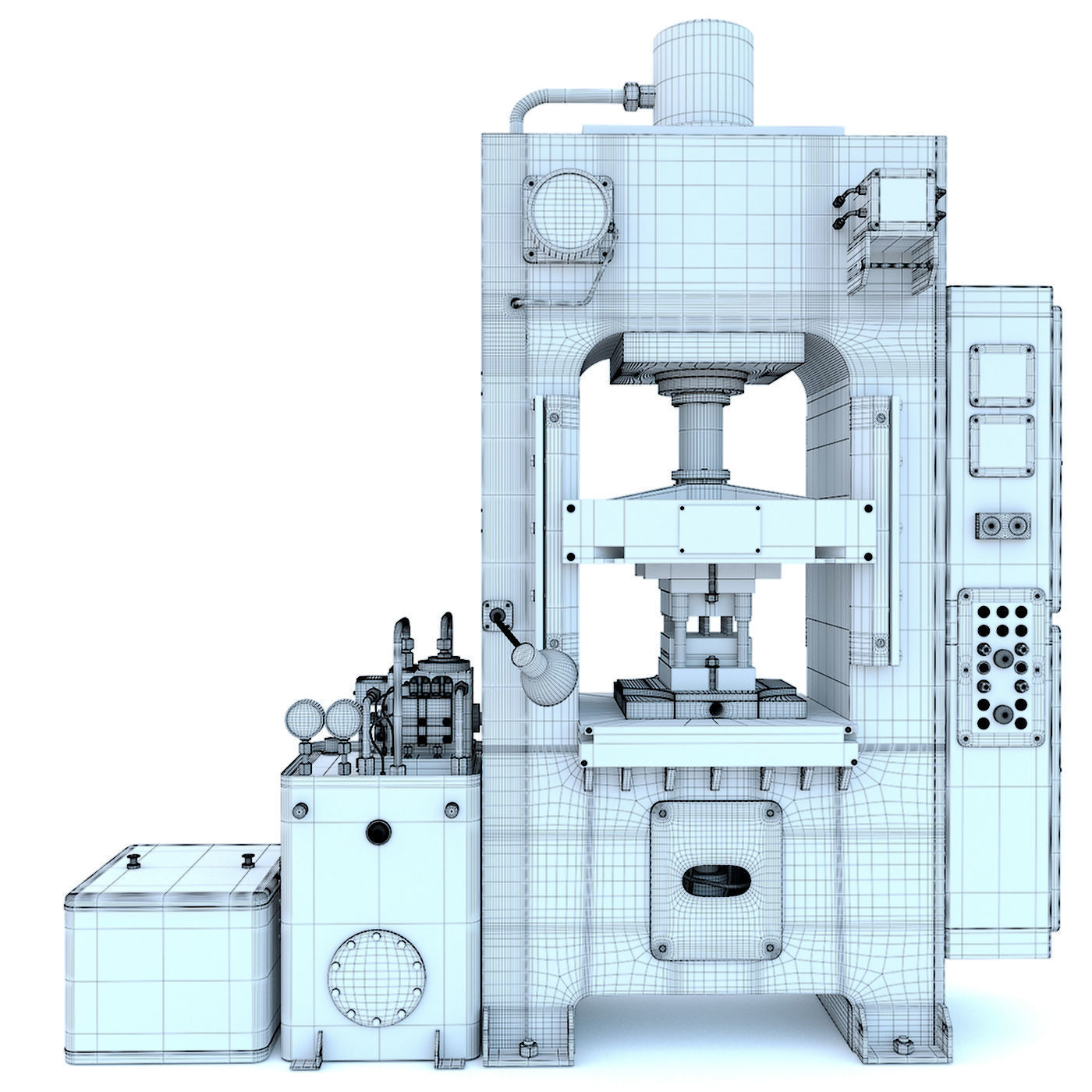 Industrial milling machine tool hydraulic press - Collection two 3D model_33