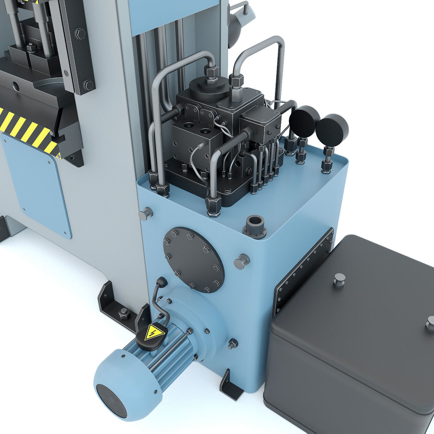 Industrial milling machine tool hydraulic press - Collection two 3D model_19