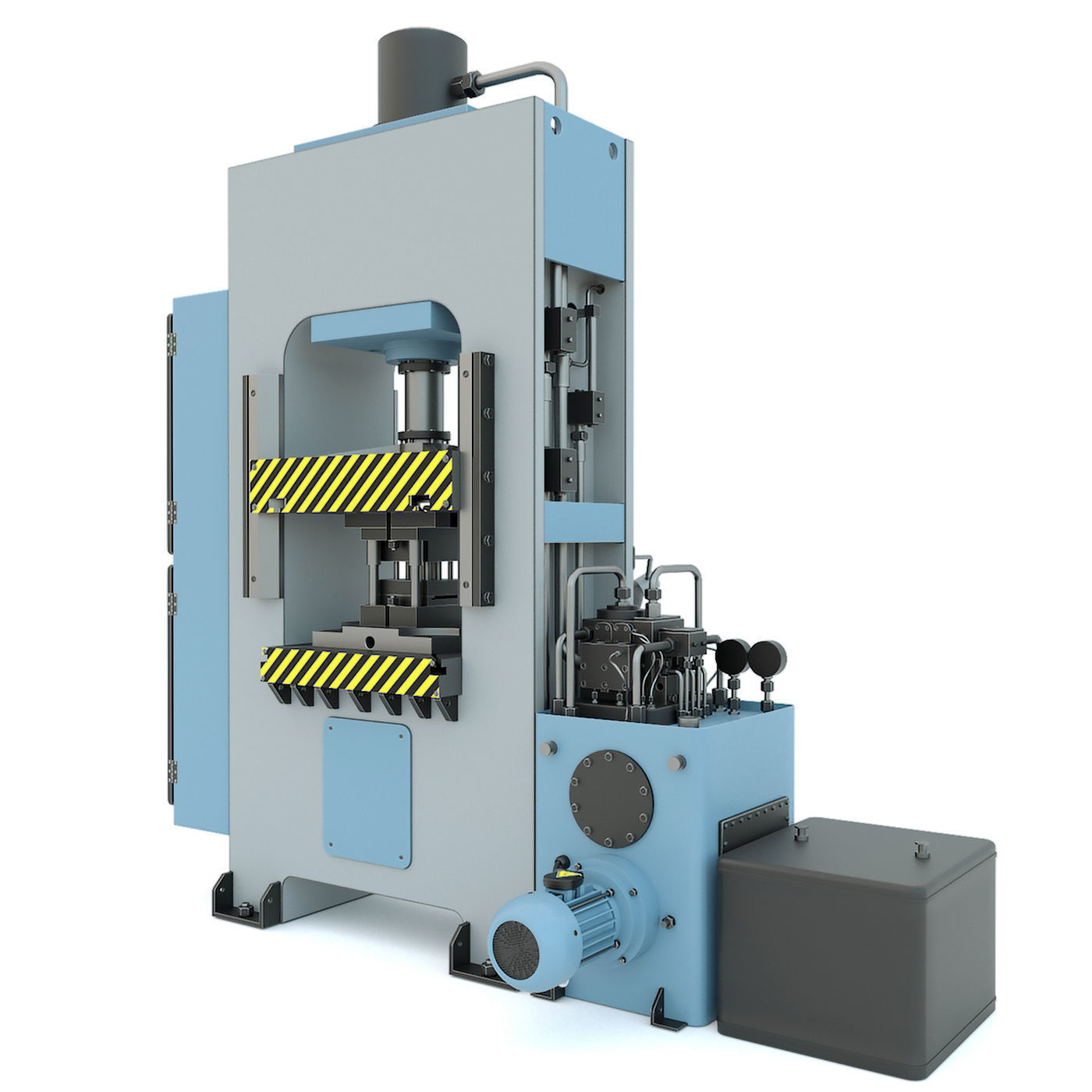 Industrial milling machine tool hydraulic press - Collection two 3D model_18
