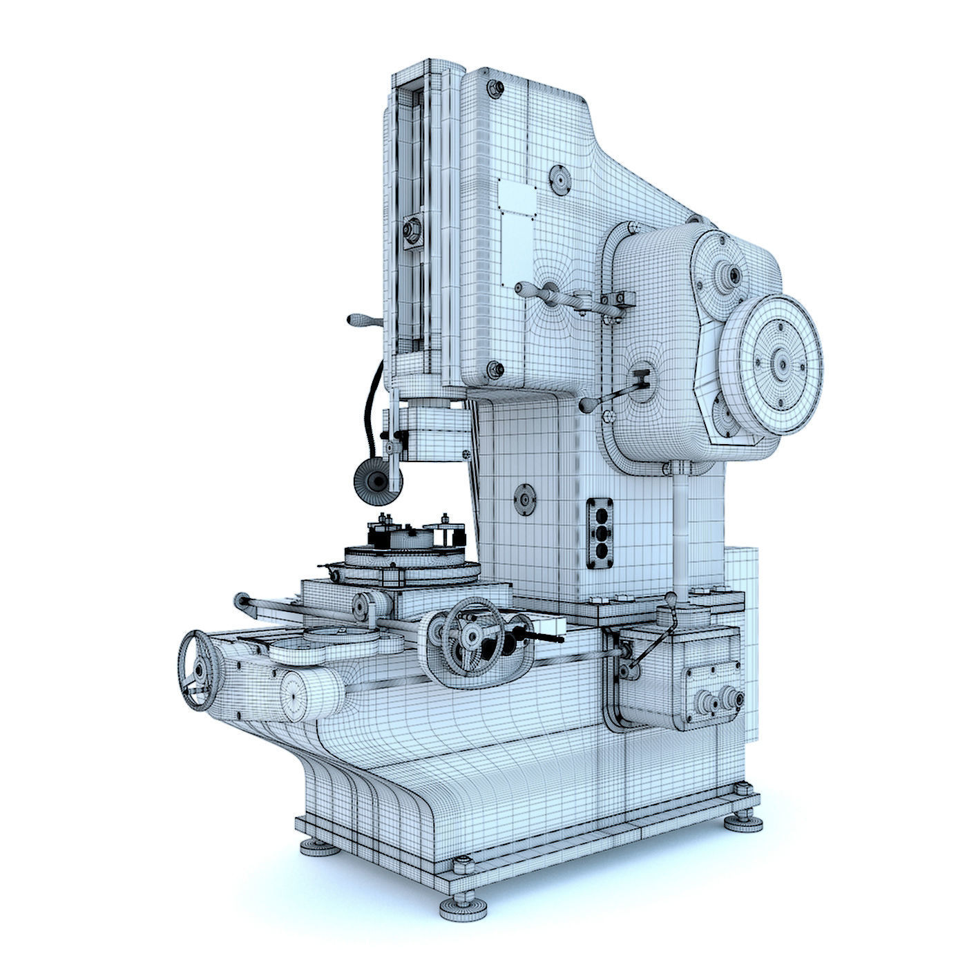 Industrial milling machine tool hydraulic press - Collection two 3D model_26