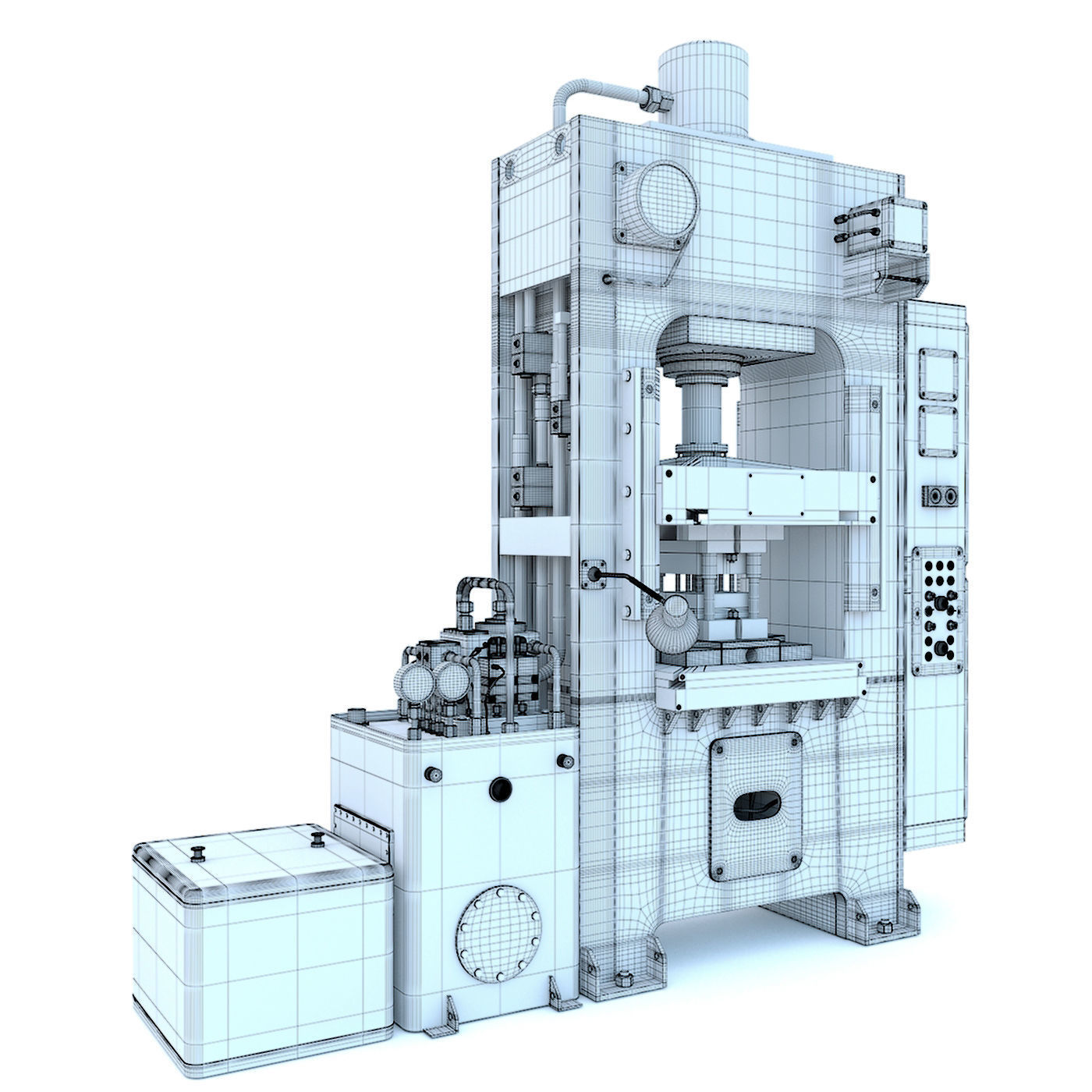 Industrial milling machine tool hydraulic press - Collection two 3D model_34