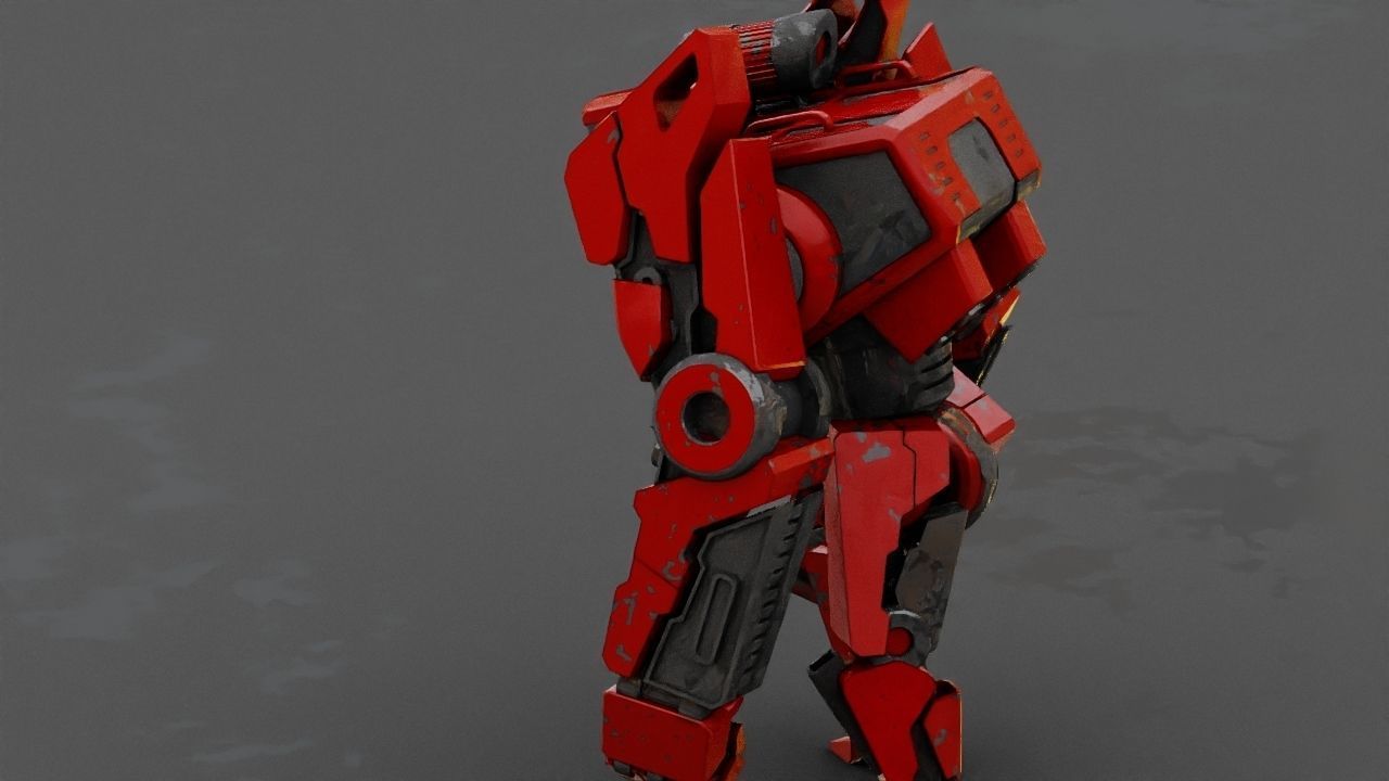 Combat Droid rigged character 3D model_6