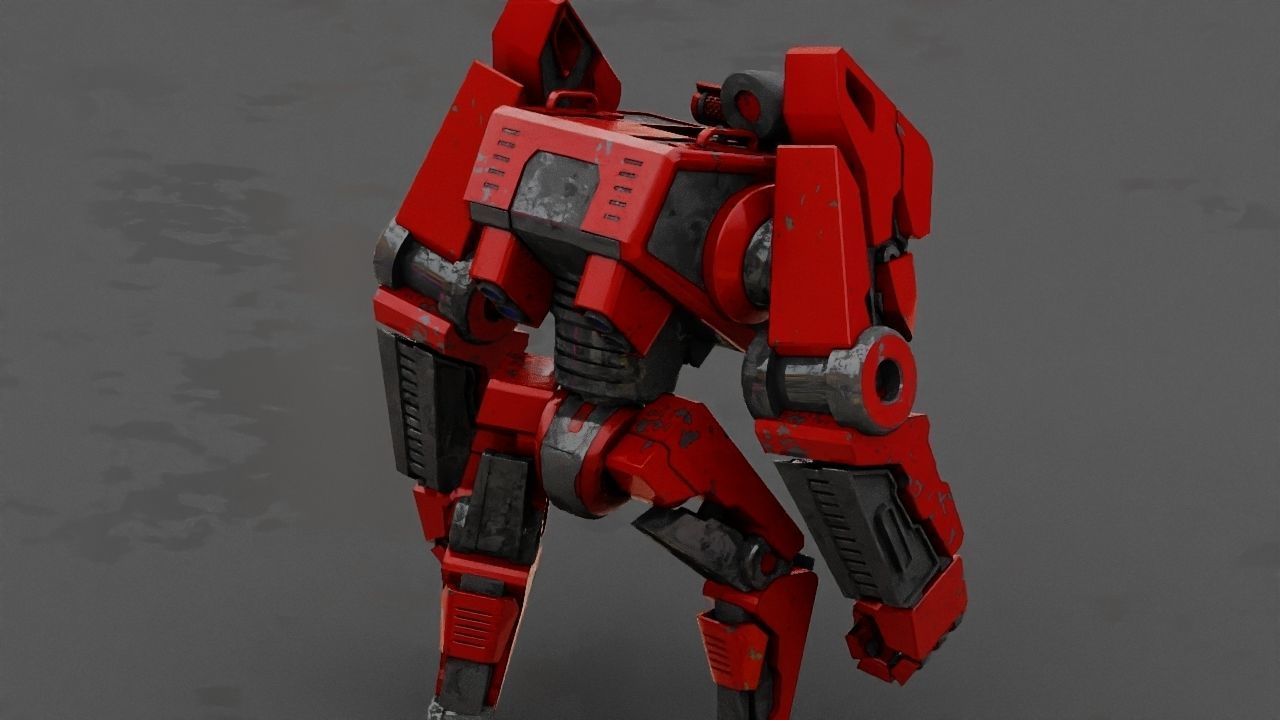 Combat Droid rigged character 3D model_10