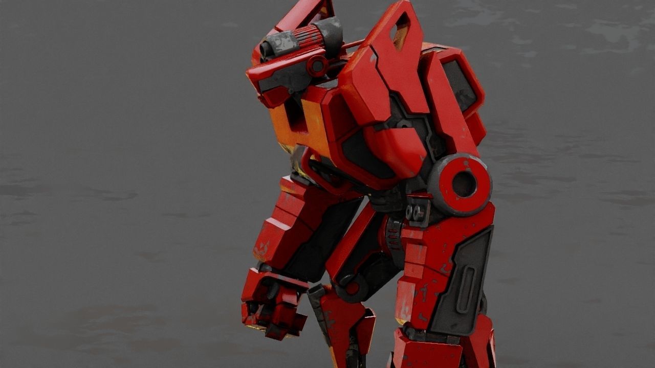 Combat Droid rigged character 3D model_4