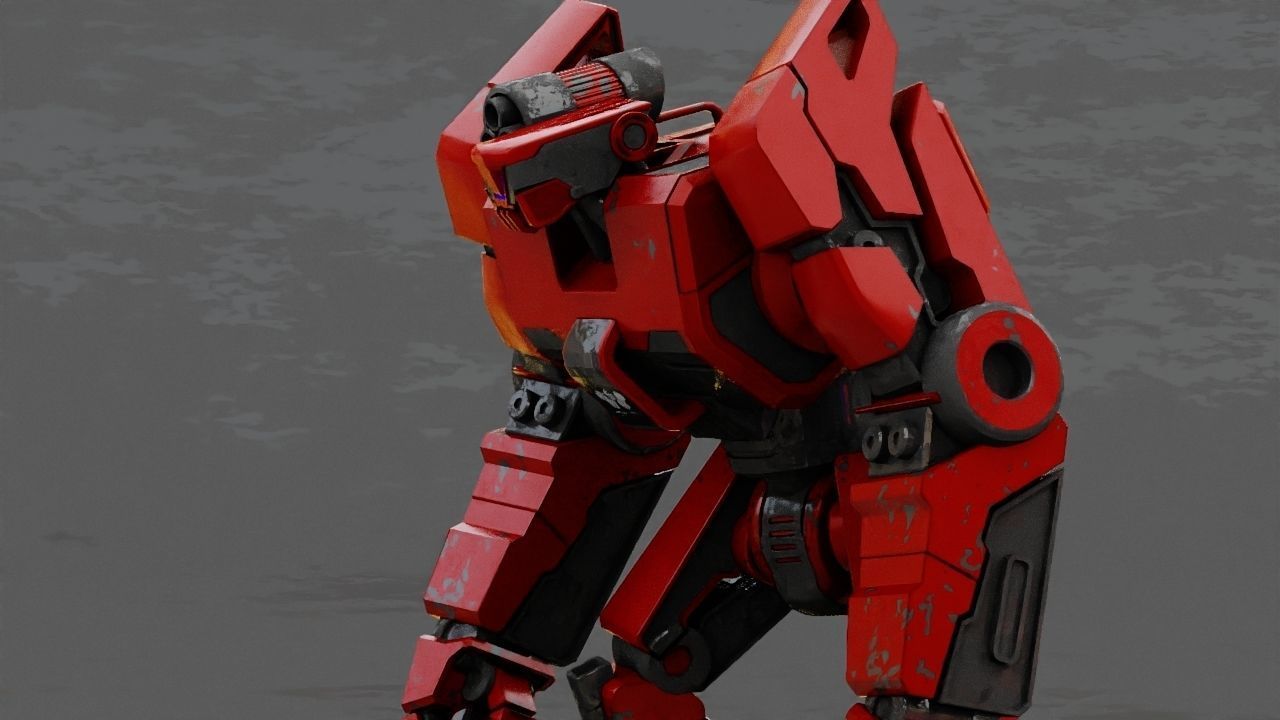 Combat Droid rigged character 3D model_3