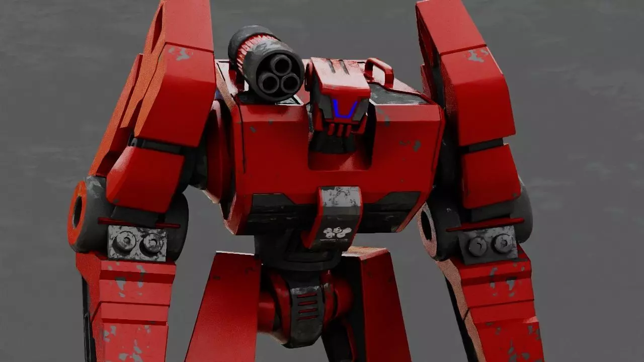 Combat Droid rigged character 3D model_0