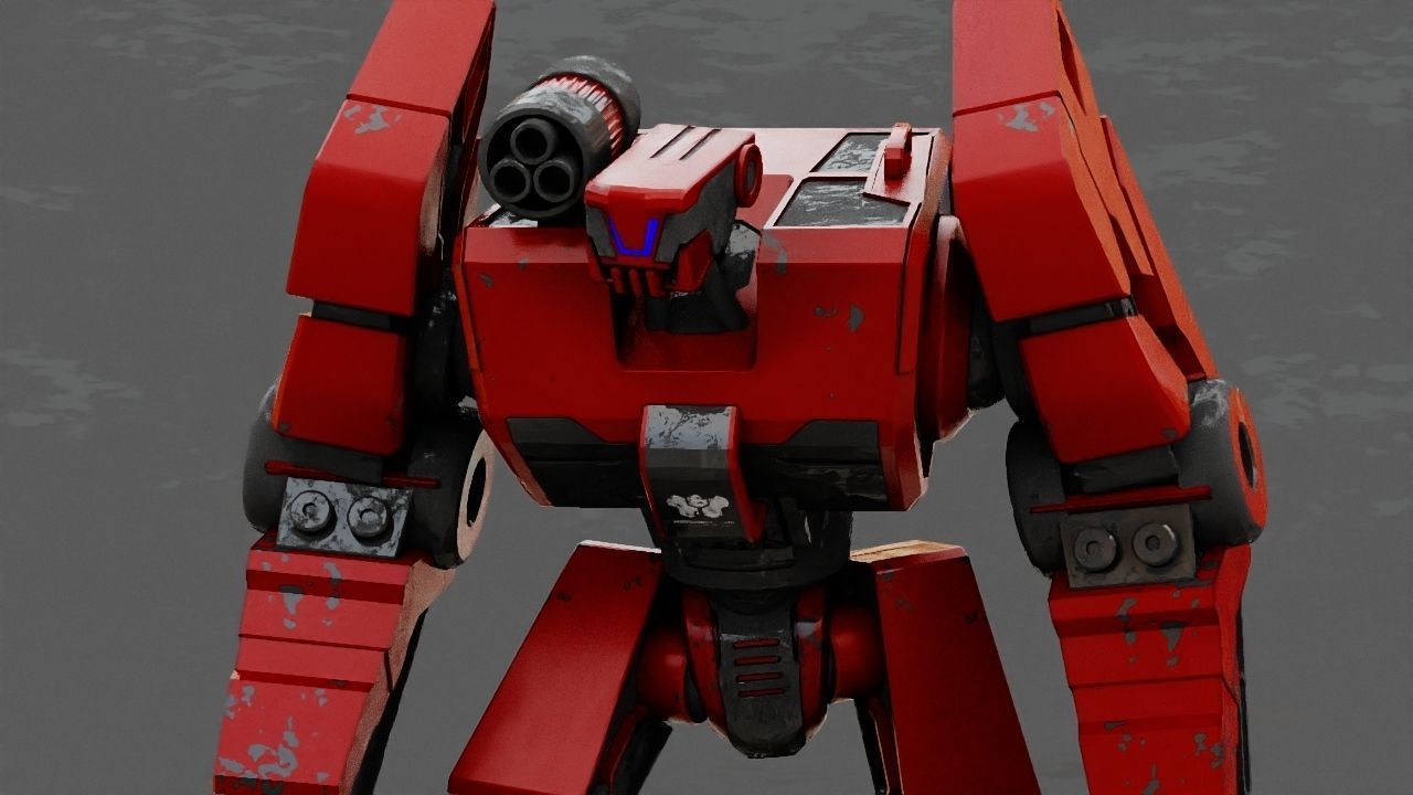 Combat Droid rigged character 3D model_1