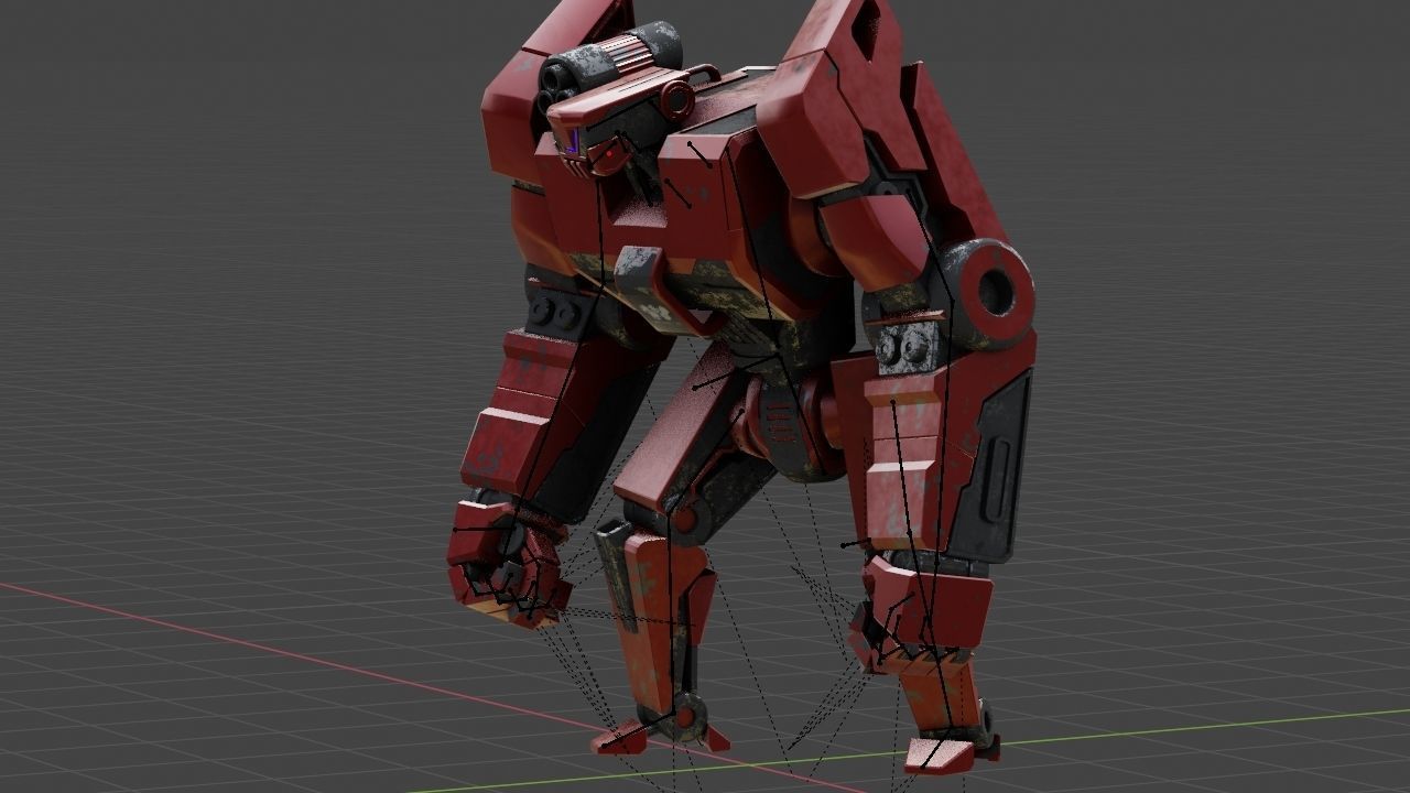 Combat Droid rigged character 3D model_19