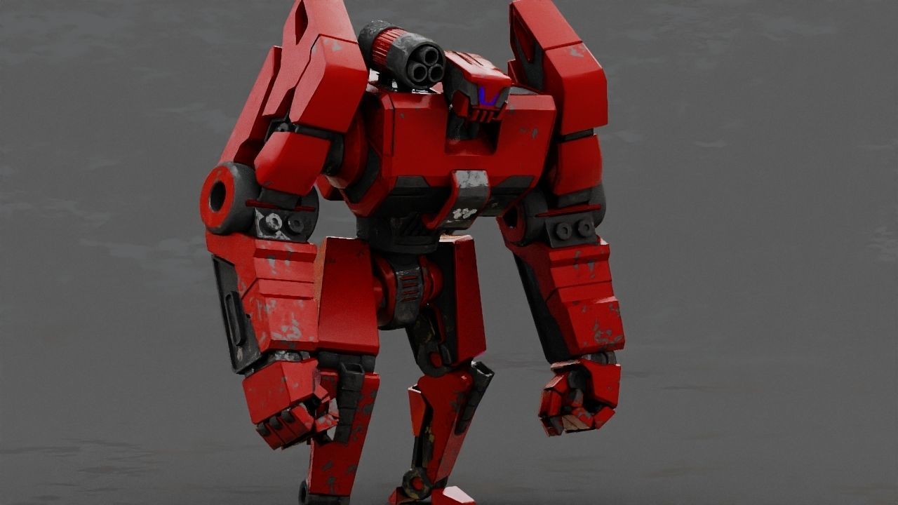 Combat Droid rigged character 3D model_14