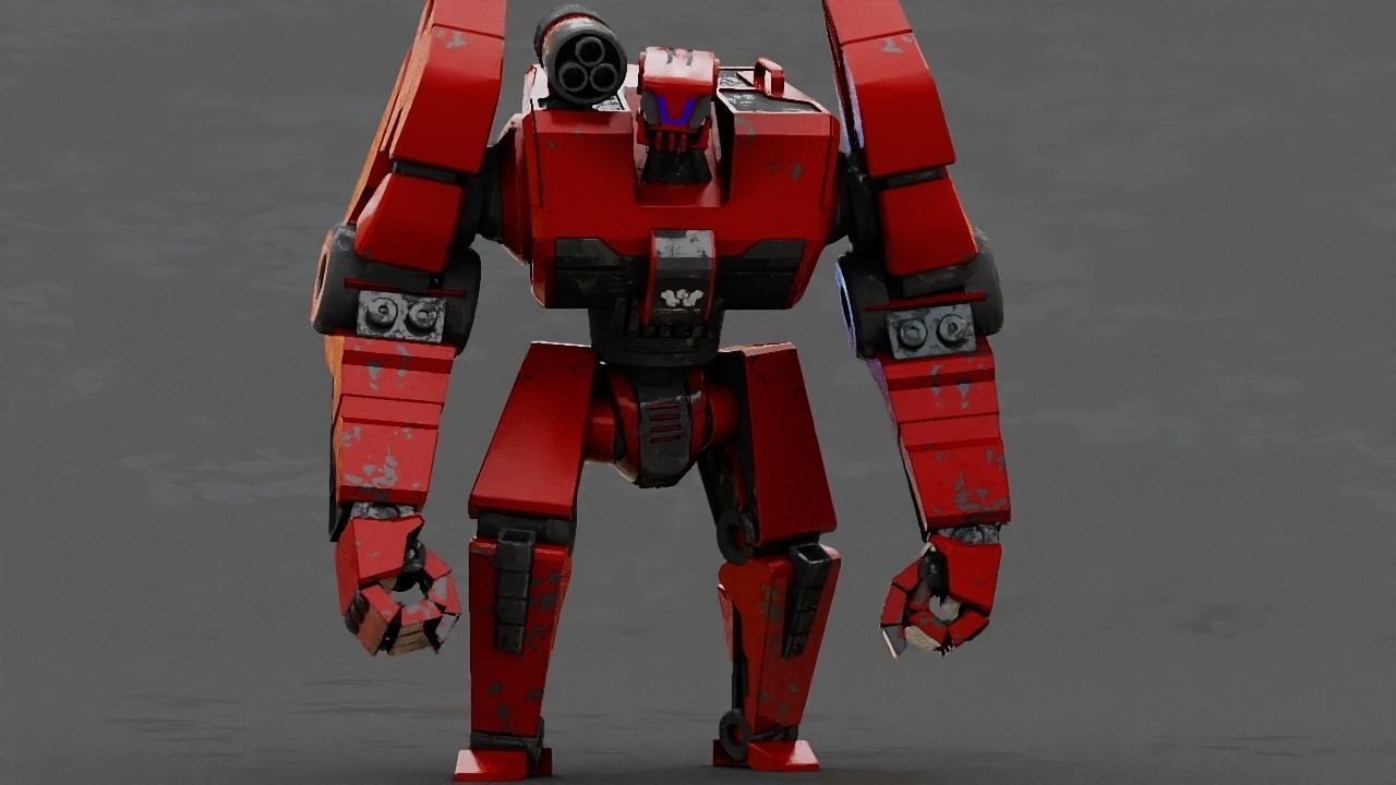 Combat Droid rigged character 3D model_16