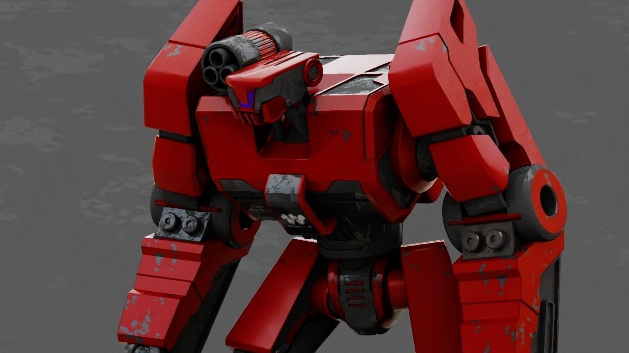 Combat Droid rigged character 3D model_2