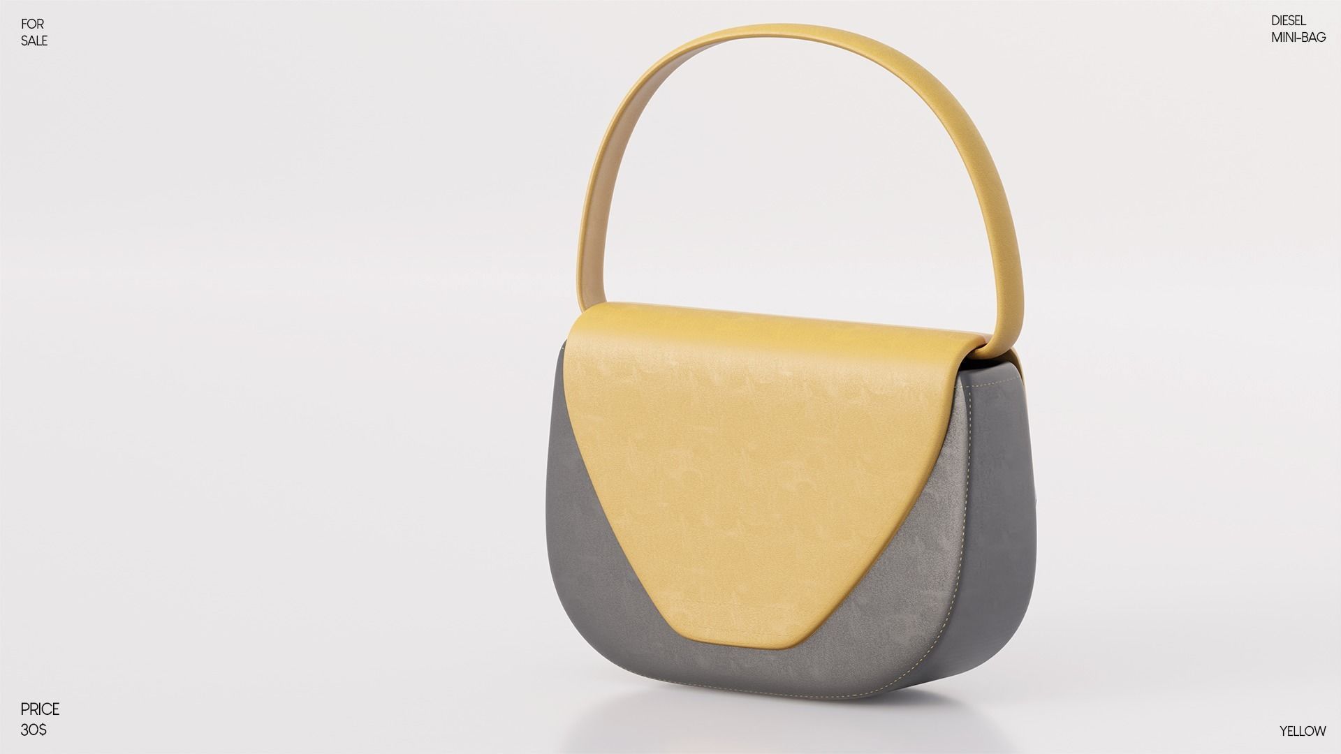 DIESEL MINI-BAG FOR SECONDLIFE Low-poly 3D model_3
