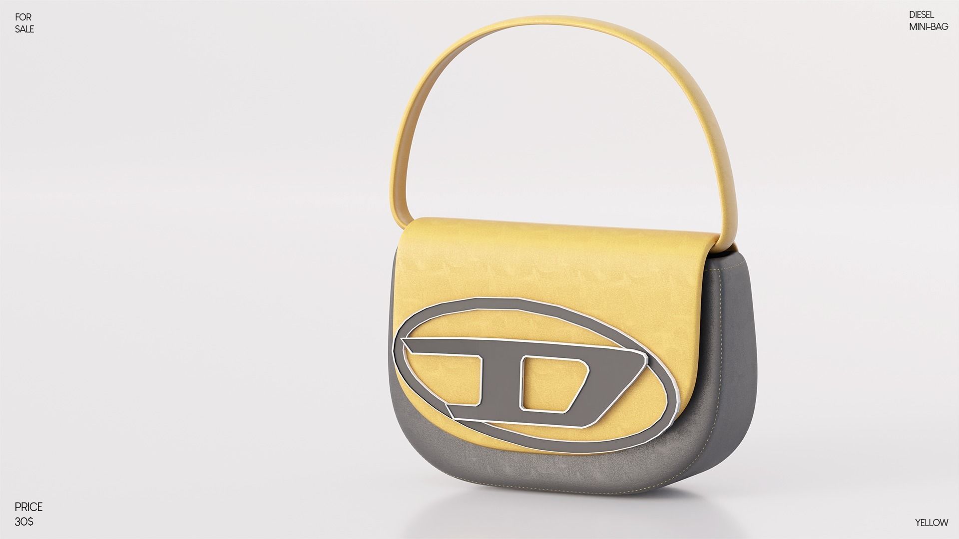 DIESEL MINI-BAG FOR SECONDLIFE Low-poly 3D model_2