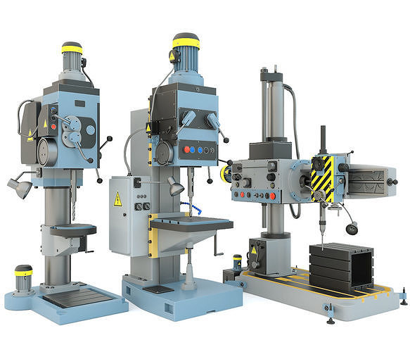 Industrial drilling machines - Collection 3D model
