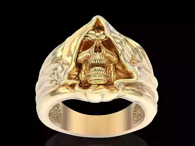 Skull ring gold silver  printable jewelry  silver 3D model